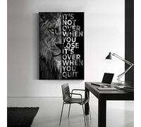 Office Inspirational Wall Art Poster Motivational Quote It's not over When You lose, It's not over When You Quit Canvas Prints 40X60cm/16x24inch -No-Frame
