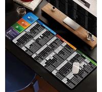 Office Keyboard Shortcuts Extended Mouse Pad with Excel Word PPT Shortcuts, Desktop Keyboard Mat, Non-Slip Base, 30cm x 80cm, Black, Includes Programming Cheat Sheet Poster