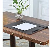 Office Leather Conference Desk Pad with Elegant Stitched Edges Business Writing Mat, Non-Slip Mouse Pad Waterproof Desk Blotter Protector