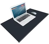 Office Leather Desk Mat with Edge Protector,Premium Waterproof Deskpad Soft Smooth Writing Mat,Large Optical Mouse Pad with Fixation Lip,Non-Slip