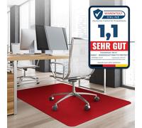 Office Marshal® Floor Protection Mat in Trendy Colours, 90 x 120 cm for Hard Floors, No Harmful Plasticisers and PVC, Size and Many Colours to Choose From (Red)