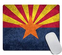 Office Mouse Pad Custom, State Flag of Arizona with Distressed Vintage Textures Background Personality Desings Gaming Mouse Pad