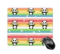 Office Mousepad Rainbow Pandas Leather Mouse Mat Typing 25x30cm