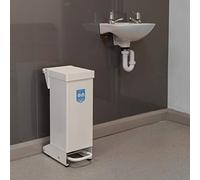 Office Needs Direct Medical Eco Sackholder Healthcare Clinical Waste Bin 28 Litres Foot Pedal White Flush Steel Lid