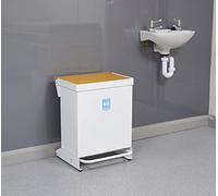 Office Needs Direct Medical Eco Sackholder Healthcare Clinical Waste Bin 42 Litres Foot Pedal Orange Flush Steel Top