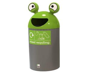 Office Needs Direct Space Buddy Recycling Bin 84 Litres Lime Green Mixed Recycling