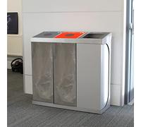 Office Needs Direct Triple 80L RCY Recycling Bin Mixed Bodies General Waste-Cans-Plastic Bottles