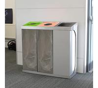 Office Needs Direct Triple 80L RCY Recycling Bin Mixed Bodies General Waste-Mixed Recycling-Cans Plastic Bottles
