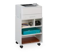 Office Organiser Printer Stand Compartments Desk Wooden White Holder White Home
