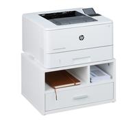 Relaxdays Printer Stand for Desk, 2 Compartments & Drawer, Office Shelf, Spare Paper Storage, 22.5 x 40 x 30 cm, White
