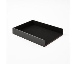 Office Paper Tray Organiser A4 Leather Anthracite Grey Document Letter File Rack