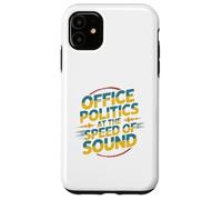 Office Politics Speed of Sound Funny Bold Retro Text Design Case for iPhone 11