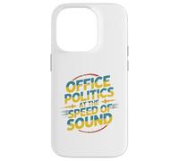 Office Politics Speed of Sound Funny Bold Retro Text Design Case for iPhone 14 Pro