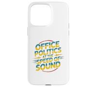 Office Politics Speed of Sound Funny Bold Retro Text Design Case for iPhone 15 Pro Max