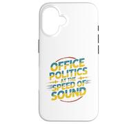 Office Politics Speed of Sound Funny Bold Retro Text Design Case for iPhone 16