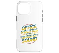 Office Politics Speed of Sound Funny Bold Retro Text Design Case for iPhone 16 Pro Max