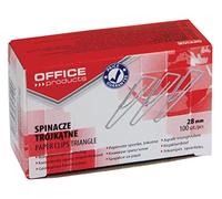 OFFICE PRODUCTS 18082825-19 Paper Clips Metal Paper Clips Triangular Silver 28 mm Pack of 1000 (10 x 100) Nickel-Plated Paper Packaging in Practical Storage Box/Paper Clips