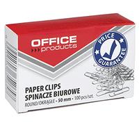 Office Products 18085015-05 Paper Clips Round Metal Letter Clips Silver 50 mm Pack of 1000 (10 x 100) Nickel-Plated Paper Clips