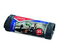 Office Products 22021218-05 Bin Liners 35 L - Pack of 15 Strong Tear-Resistant LDPE | Bin Bags Rubbish Bags for Home Waste for the Office | Colour: Black | Film Thickness: 18 μm