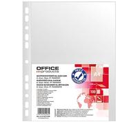 Office Products Document Wallets/Transparent Pockets A4 / Pack of 100 / Open Top Transparent Pockets Perforated Plastic Cover/Transparent 60 Micron/Reinforced Edge