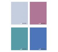 Office Products exercise book, A5, squared, 96 sheets, 60 g/m², colour mix, pack of 4, school items, colour mix, type school, art checked, format A5