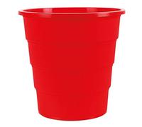 Office Products Model 19054621-04 Waste Paper Basket 16 Litre Plastic Bin Design Waste Bin Round for Office Kitchen 1 Piece Red Elegant and Practical Sturdy Dimensions: 30.8 x 31 x 30.8 cm