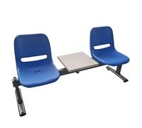 Office Reception Chairs with Backrest and Storage Table, 3 Seat Waiting Room Bench for Airports, Banks, Hospitals, and Salons