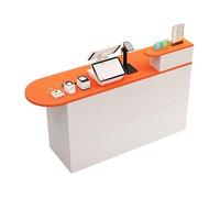 Office Reception Desk, Reception Counter Desk with Lockable Drawers, Open Reception Counter Desk, Simple Wooden Retail Counter Table(Orange l,39.3"x15.7"x35.4")