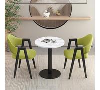 Office Reception Room Club Table, 3-Piece Dining Set, 2 Upholstered PU Chairs, Negotiation Table and Chair Set, Round Dining Table Set, Small Conference Room Tables, Coffee Kitchen Dining Table Set (