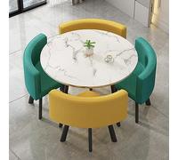 Office Reception Room Club Table, Table And Chair Set, Negotiation Table Sales Office Shops Meetings Small Round Tables, Nordic Negotiation Table And Chair, Business Conference Room,Yellow+Green