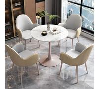 Office Reception Round Table and Chair Set, Modern Conference Meeting Furniture for Libraries and Negotiation Areas