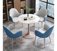 Office Reception Round Table and Chair Set, Modern Conference Meeting Furniture for Libraries and Negotiation Areas