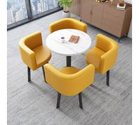 Office Reception Table and Chair Set - Coffee Dining Table with Chairs for Conference Room Home Office Living Room 23.6in/60cm Multiple Colors Available