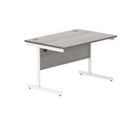 Office Rectangular Desk Single Cantilever 1200X800 Grey Oak/White