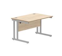 Office Rectangular Desk Steel Double Cantilever 1200X800 Oak/Silver