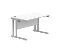Office Rectangular Desk Steel Double Cantilever 1200X800 White/Silver