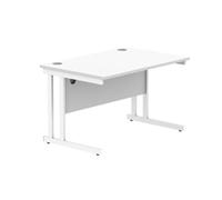 Office Rectangular Desk Steel Double Cantilever 1200X800 White/White