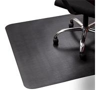 Office Rolling Chair Mat for Hardwood and Tile Floor, Black, Anti-Slip, Non-Curve, Chair Mat Best for Under The Computer Desk, 47 x 35 Rectangular Non-Toxic Plastic Protector, Not for Carpet