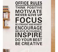 Office Rules Wall Decal Vinyl Wall Stickers Removable Wall Decor Art DIY Inspirational Quotes Sticker Mural for Office Bedroom Home Decoration Wallpaper