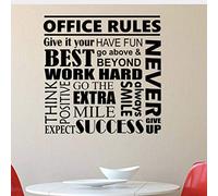 Office Rules Wall Stickers Inspirational Quotes Vinyl Stickers Work Poster Decoration Removable Art Mural Office Window Decoration L879 56 * 56 Cm
