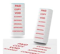Office Self-Inking stamp Set - Paid, Copy, Void, Scanned, Entered, Original, Approved, and Confidential Stamps - Red Ink
