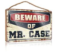 Office Signs For Desk Funny Beware Of Mr. Case Wooden Sign Funny Signs For Bar Winter Door Sign(20X30CM)