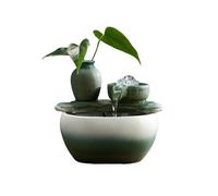 Office Small Water Fountain Ornaments Living Room Circulating Transit Office Desktop Humidifier Decorations Décor(Green)