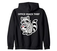 Office Snack Thief Raccoon Funny Office Quote Zip Hoodie