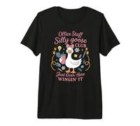Office Staff Silly Goose Club Just Over Here Wingin It Crew Premium T-Shirt