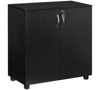 Vinsetto 2-Tier Locking Filing Cabinet Office Storage Cabinet, Black