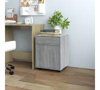 Office Storage Cabinet Grey Sonoma 45x38x54 cm Engineered Wood on Wheels Mobile