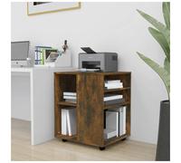 Office Storage Cabinet Smoked Oak 60x53x72cm Engineered Wood 2-Shelf Mobile With