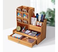 Office Study Desk Table Box Tidy Case Wooden Pen Storage Holder