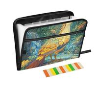 Office Supplies Folders 13 Pockets A4 Letter Size with Zipper Closure for Document Organizer Mighty Quail A River expando